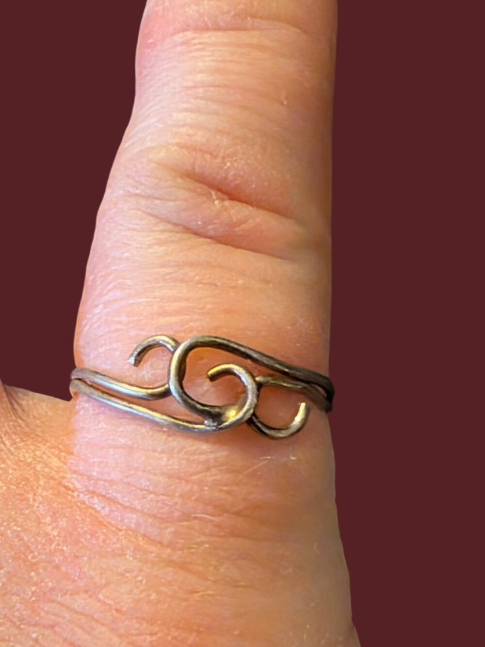 925 Sterling Silver Twisted Wire Size 5.25 Minimalist Ring